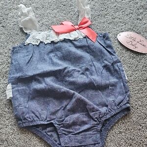 🖤Little Lass Denim Blue Baby Outfit #K